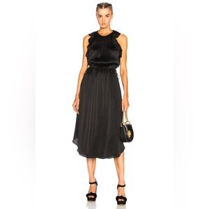 Ulla Johnson Eveline Black Midi Dress in 100% Silk LBD Size 6